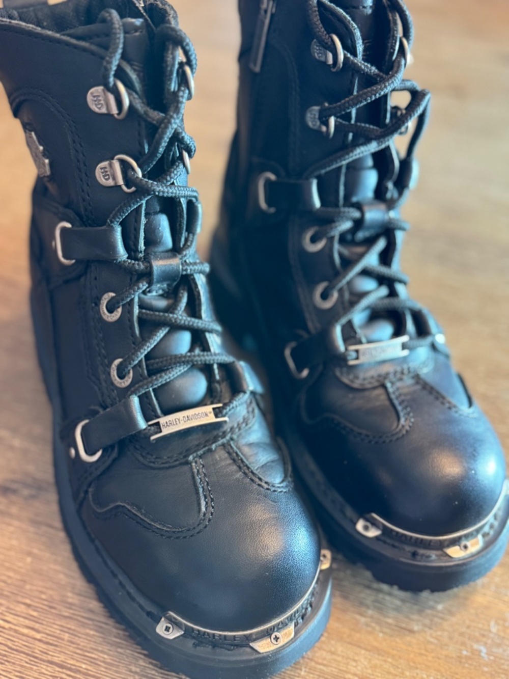 NEW Harley-Davidson El Paso Women's Black Leather Boots Sz US 5 UK3 EUR35 NWOB - Picture 3 of 13